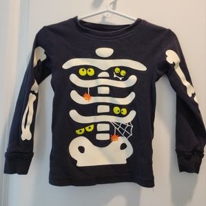 2t Carter's black skeleton Outfit pajamas Halloween Fall Mummy Spiderweb